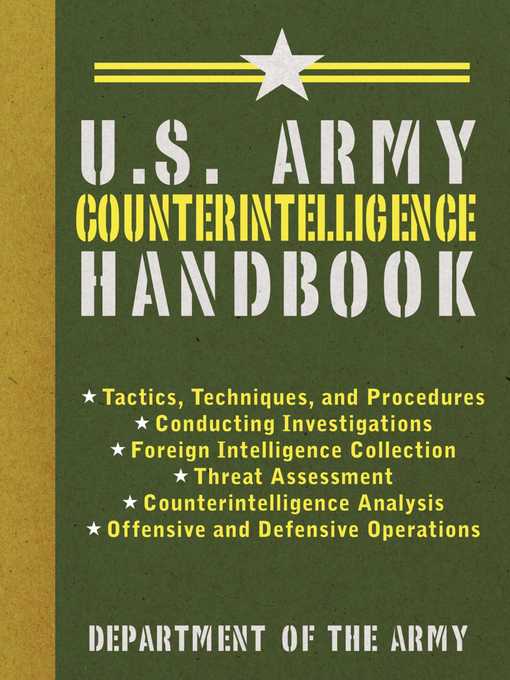 Title details for U.S. Army Counterintelligence Handbook by U.S. Department of the Army - Available